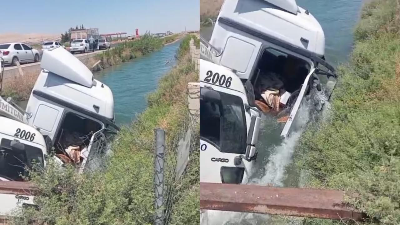 Şanlıurfa-Mardin Karayolunda Kamyonlar Sulama Kanalına Düştü
